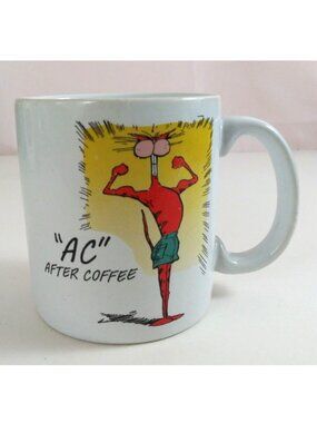 1994 American Greeting Opus N Bill Before Coffee After Coffee Novelty Coffee Cup